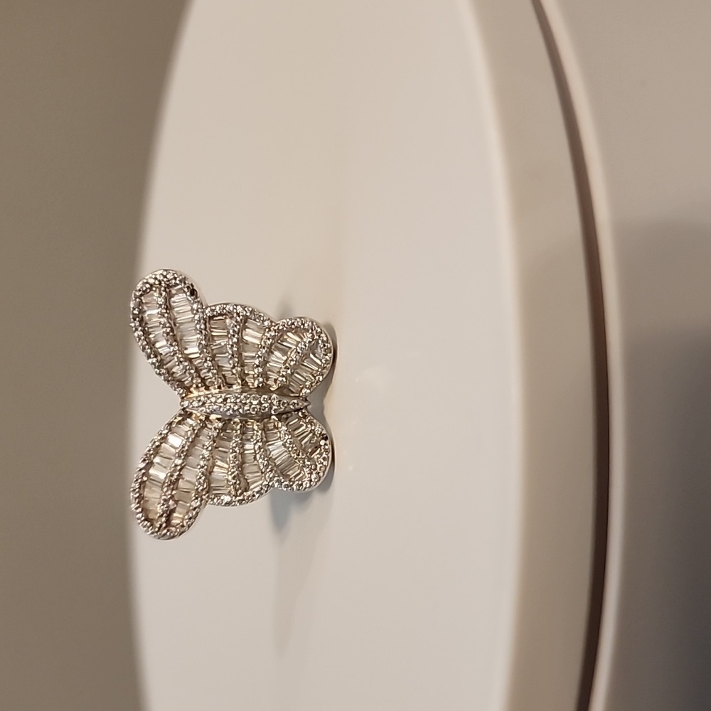 Elegant Bella Luce Sterling Silver Butterfly Ring